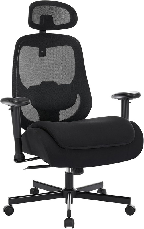 Ergonomic Office Chair with Lumbar Support, Mesh Back & Adjustable Arms