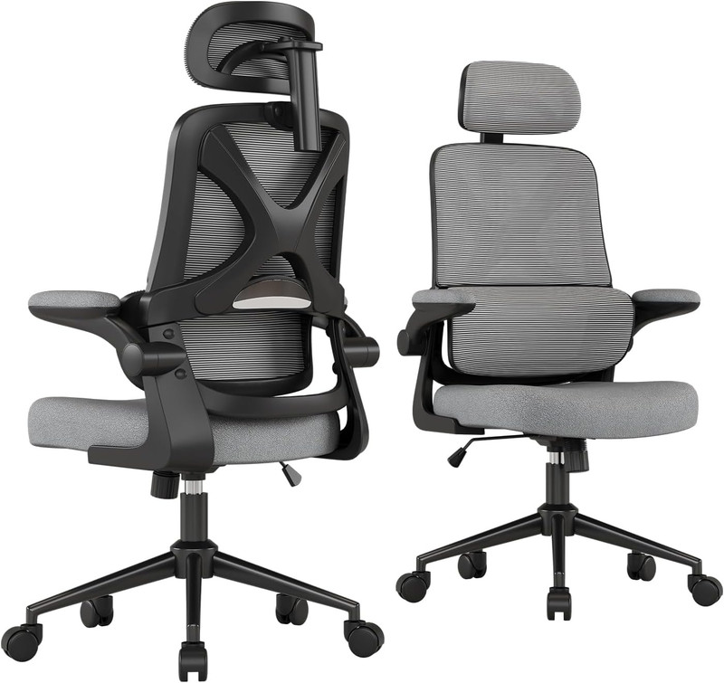 Ergonomic Office Chair - Desk Chair with Adjustable Headrest Lumbar Support Comp