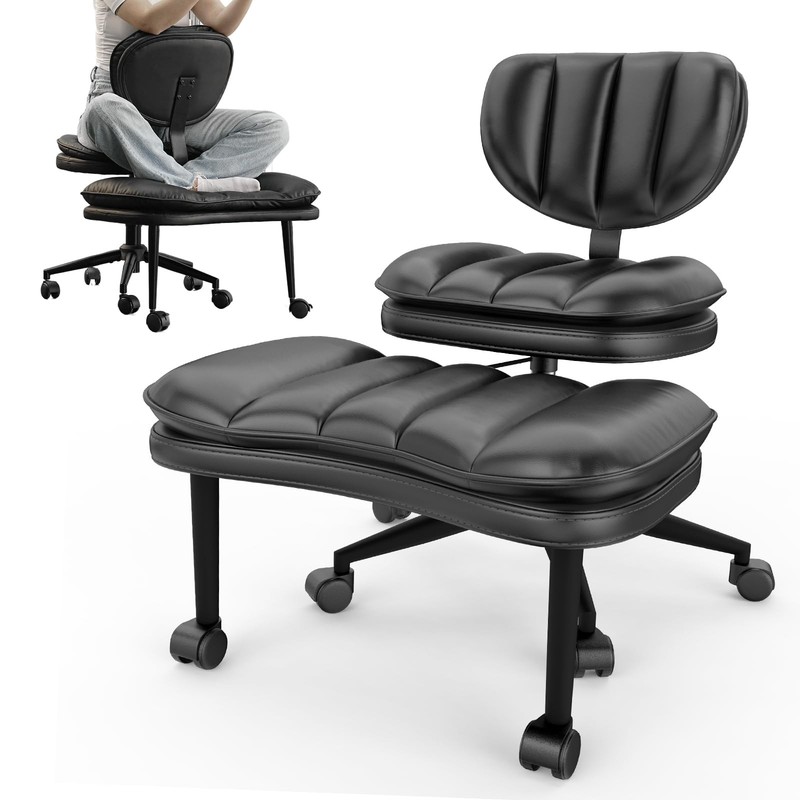 Cross Legged Office Chair, Ergonomic Cloud Criss Cross Desk Chair, Meditation…