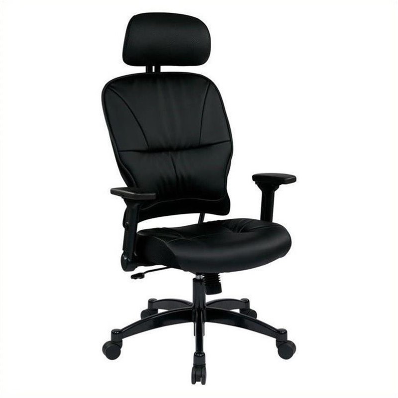 Black Bonded Leather Seat and Back Managers Chair