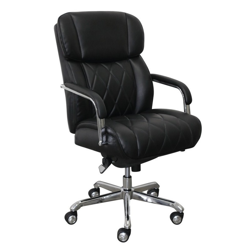 La-z-Boy Sutherland Quilted Leather Office Chair – Black