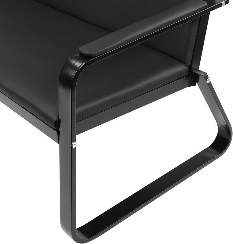 Wonline 3-Seat Waiting Room Bench with Armrest PU Leather Office Waiting Room Fu gallery