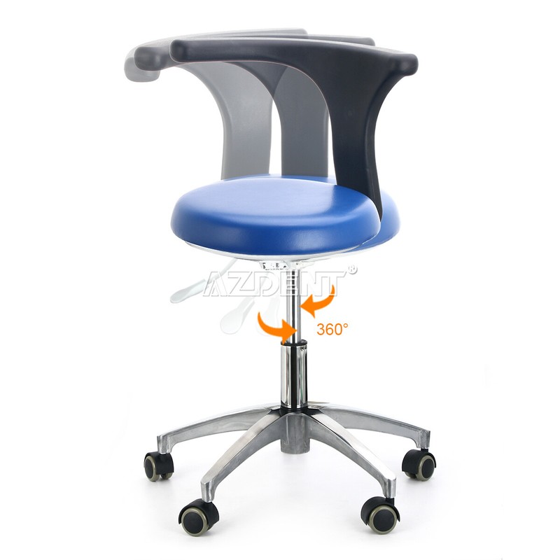 Dental Medical Assistant Stool Adjustable Height Mobile Chair Blue/Black gallery