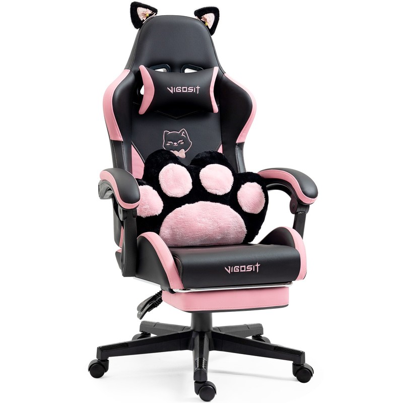 Cat Ear Gaming Chair Computer Racing Gamer Office Chair Swivel 6Position Recline gallery