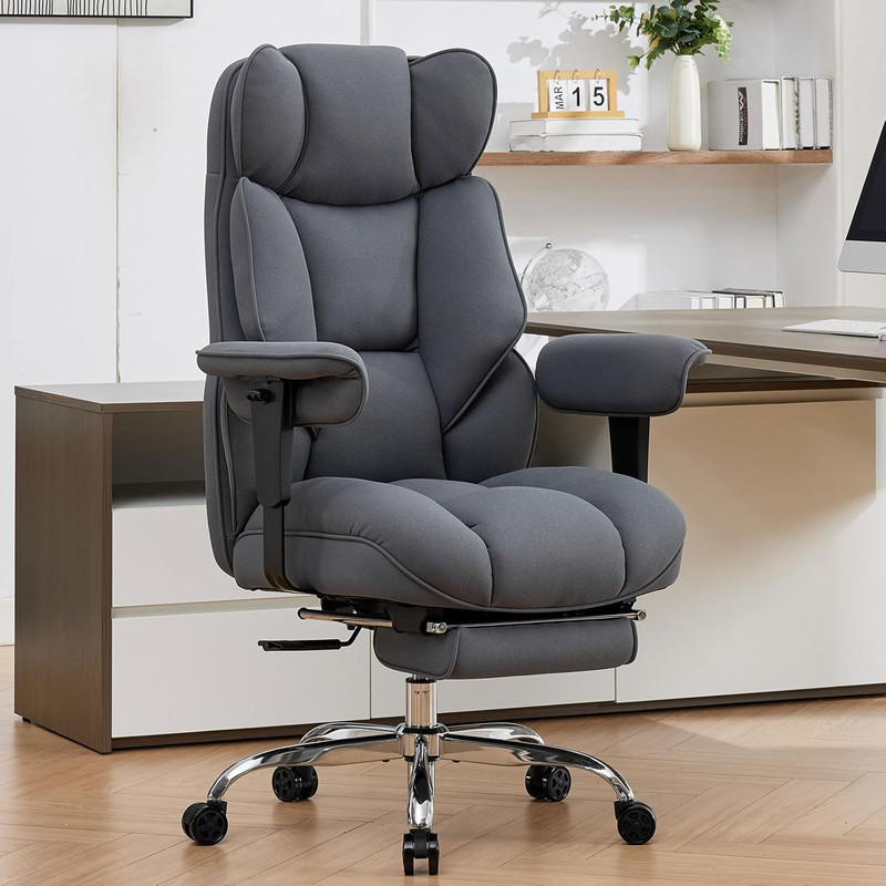 Big and Tall Office Chair with Footrest, 350Lbs Heavy Duty Desk Chair, Extra Wid gallery