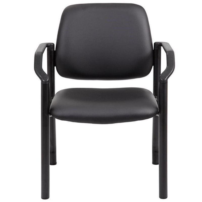Boss Office Big and Tall Faux Leather Guest Chair in Black gallery