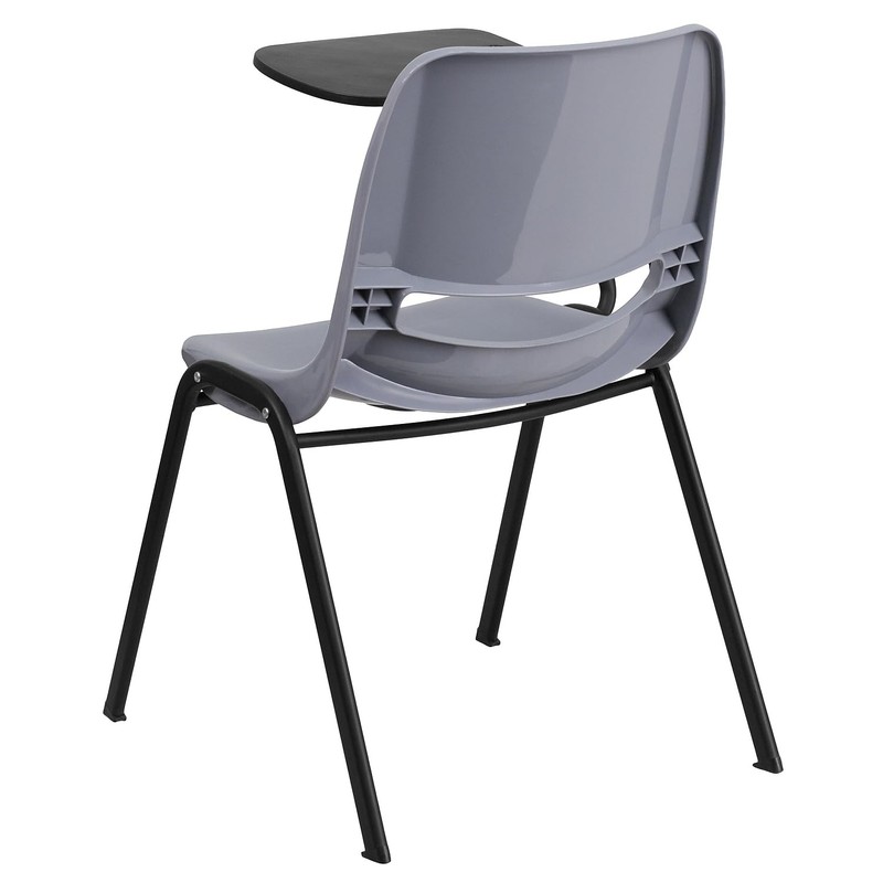 Flash Furniture Plastic Classroom Chair in Gray with Right Arm Tablet gallery