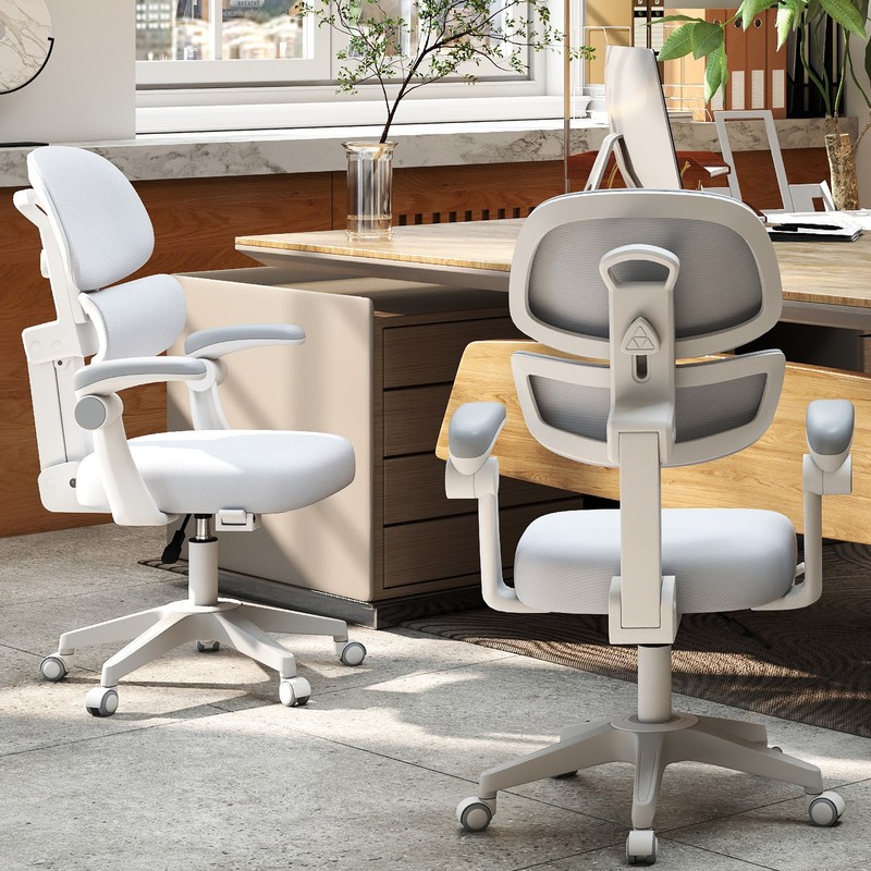Height Adjustable Kids Study Back-following Chair Ergonomic Lockable 360° Gray gallery