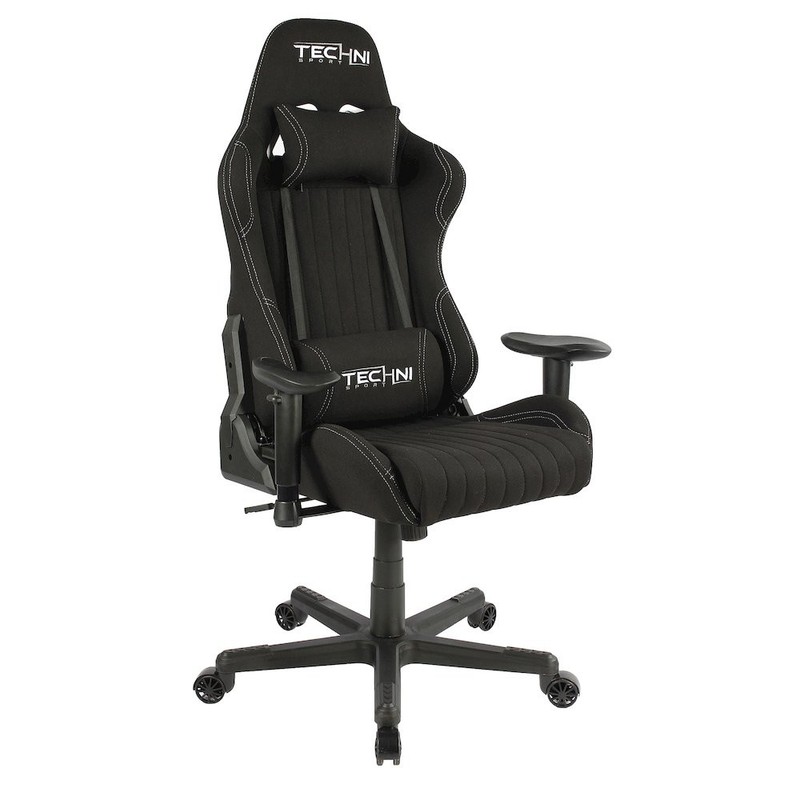 Fabric Ergonomic High Back Racer Style PC Gaming Chair, Black