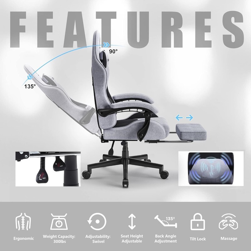 Silla Gamer De Oficina Escritorio Ergonomica Ajustable Para Computadora 220 lbs gallery