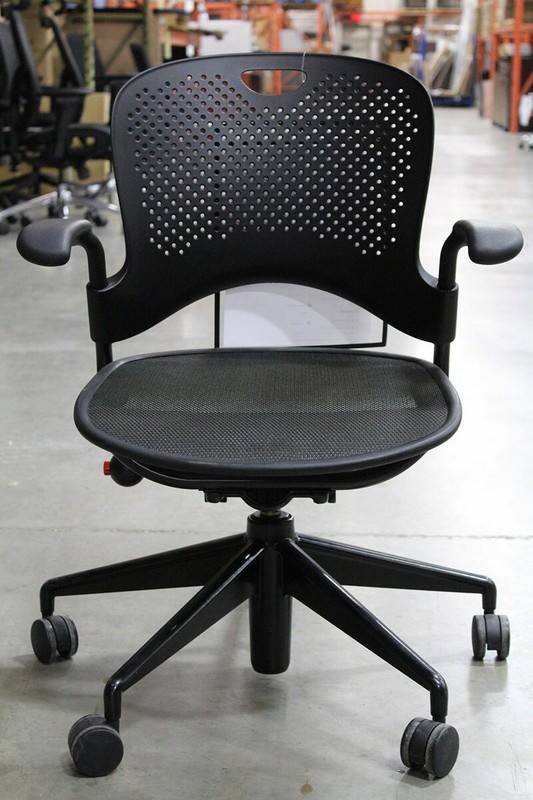 Herman Miller WC111 Caper Multipurpose Chair w/ Fixed Arms & Mesh Seat, Black