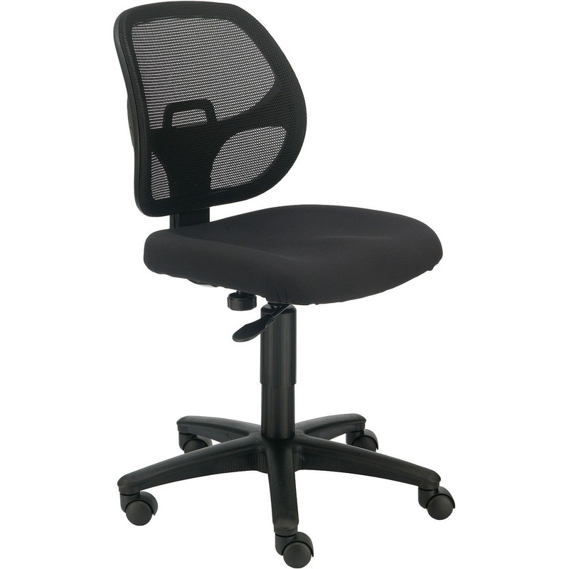 Global Industrial Armless Mesh Back Office Chair Fabric Black