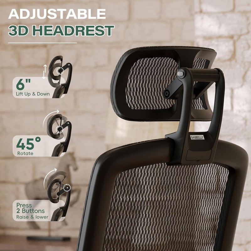Ergonomic Office Chair with Footrest High Back Home Desk Chair 3D Headrest Flip gallery
