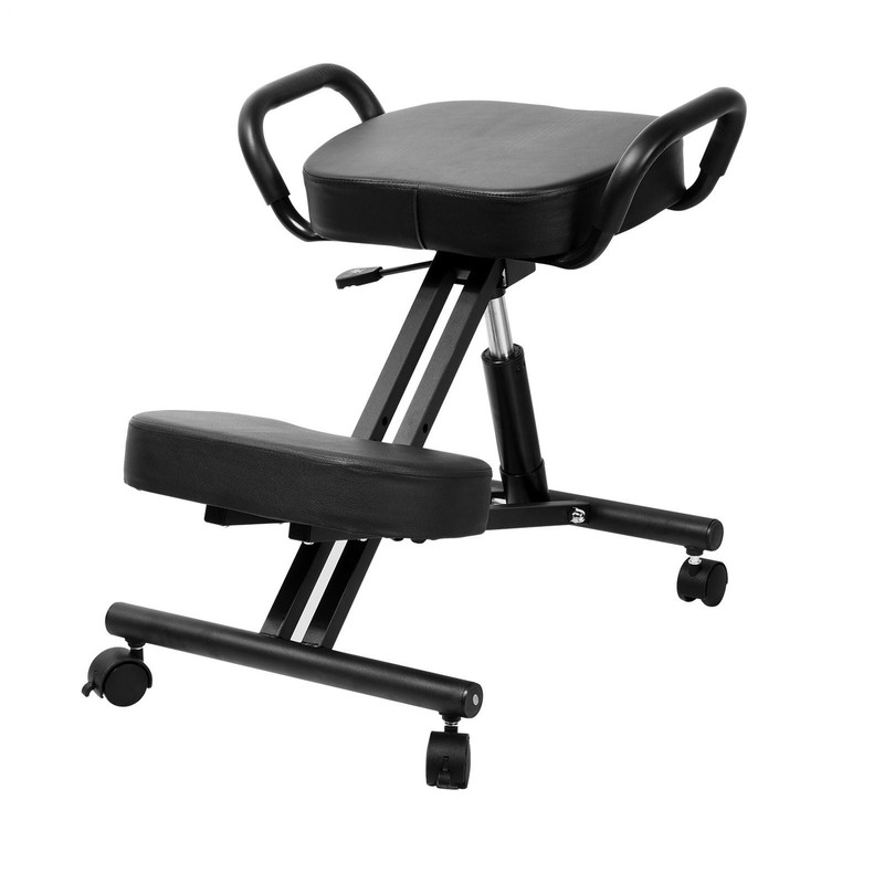 Ergonomic Kneeling Chair Adjustable Posture Chair Stool with Angled Seat Black