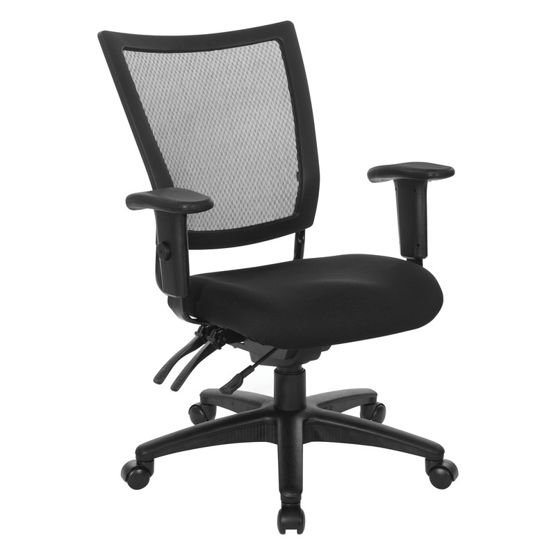 Soft Frame Task Chair Mesh Back in Black Coal Freeflex Fabric Seat in Black Base