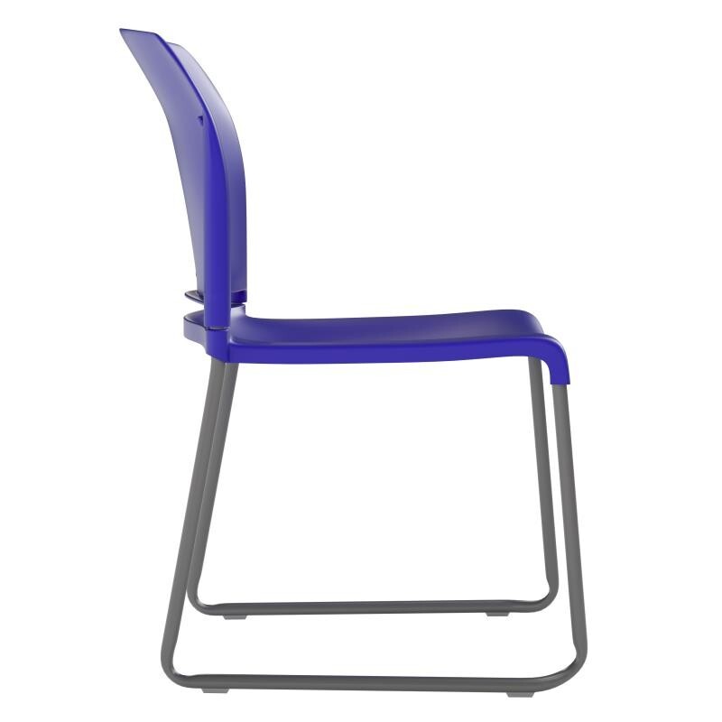Heavy Duty Blue Stack Office Chair with Sled Metal Base - Waiting Room Chair gallery