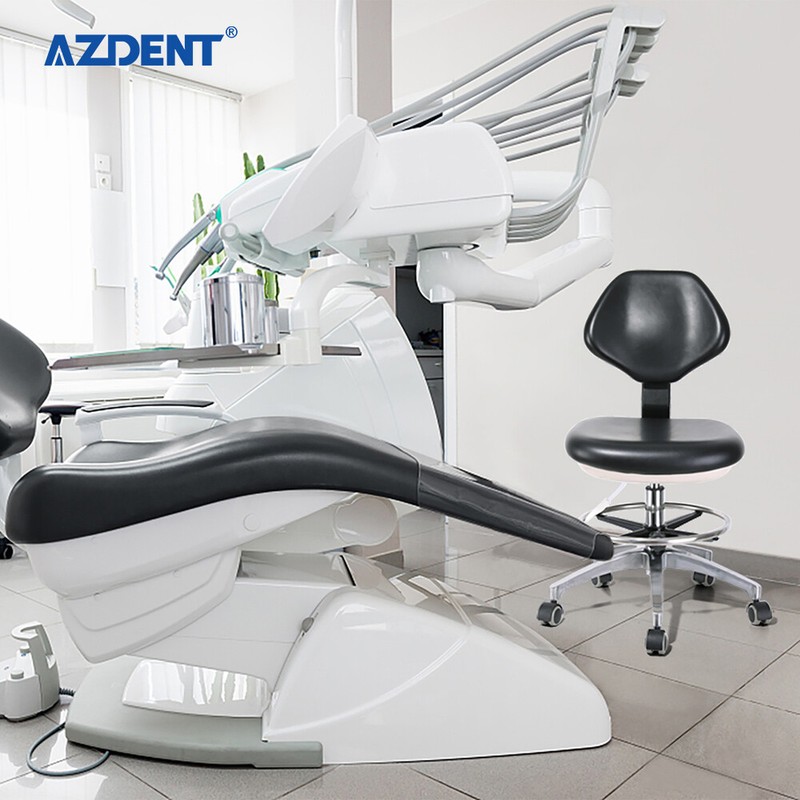 Dental Medical Assistant Stool Adjustable Height Mobile Chair Blue/Black gallery