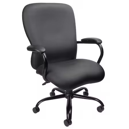 Executive Chair, Vinyl Black, Height 42-1/2″ To 45-1/2″, 6Gnn9