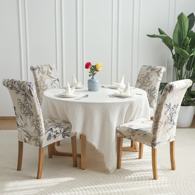 FORCHEER Chair Covers for Dining Room Set of 4 Elegant 4PC, Flowers gallery