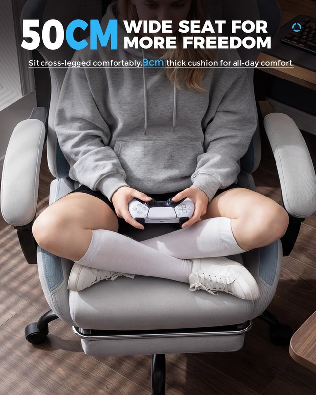 Gaming Chair Fabric with Pocket Spring Cushion,Computer Office Chair with Lum... gallery
