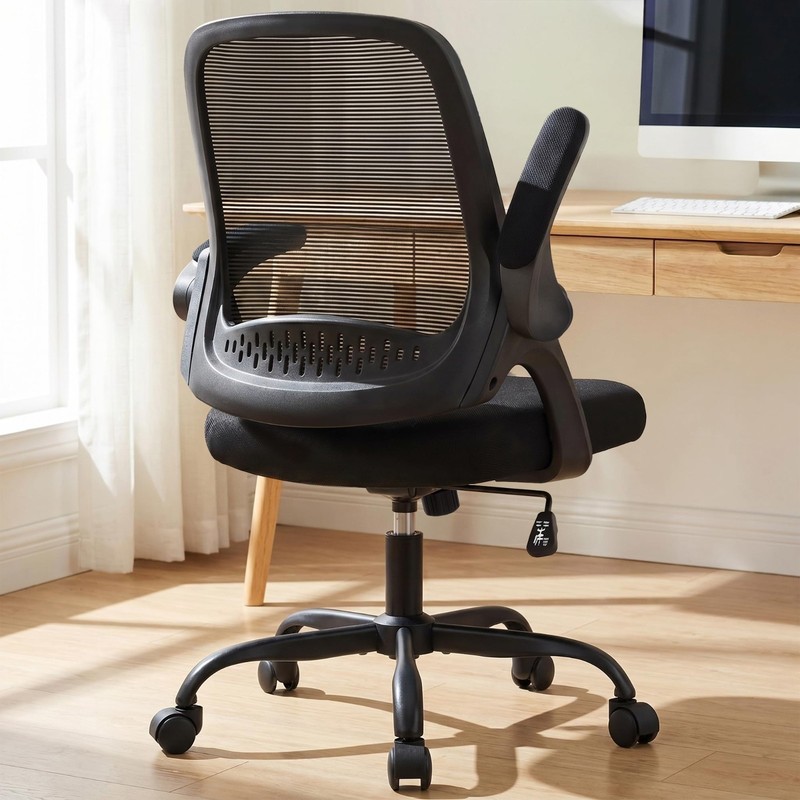 Ergonomic Office Chair with Mesh Back, Adjustable Height, Flip-Up Arms, Lumbar S