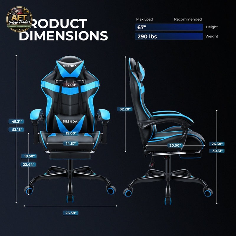 Wrought Studio Ergonomic Faux Leather Gaming Chair with Footrest gallery
