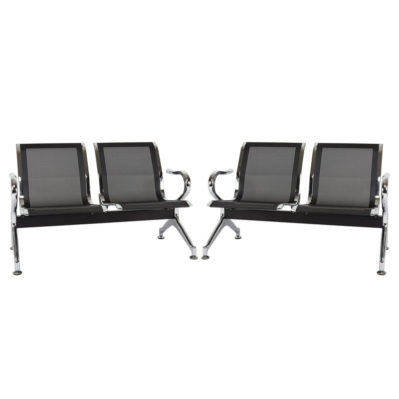 2 Seat Reception Chair Office Bench Heavy Duty Waiting Room Chairs Set of 2