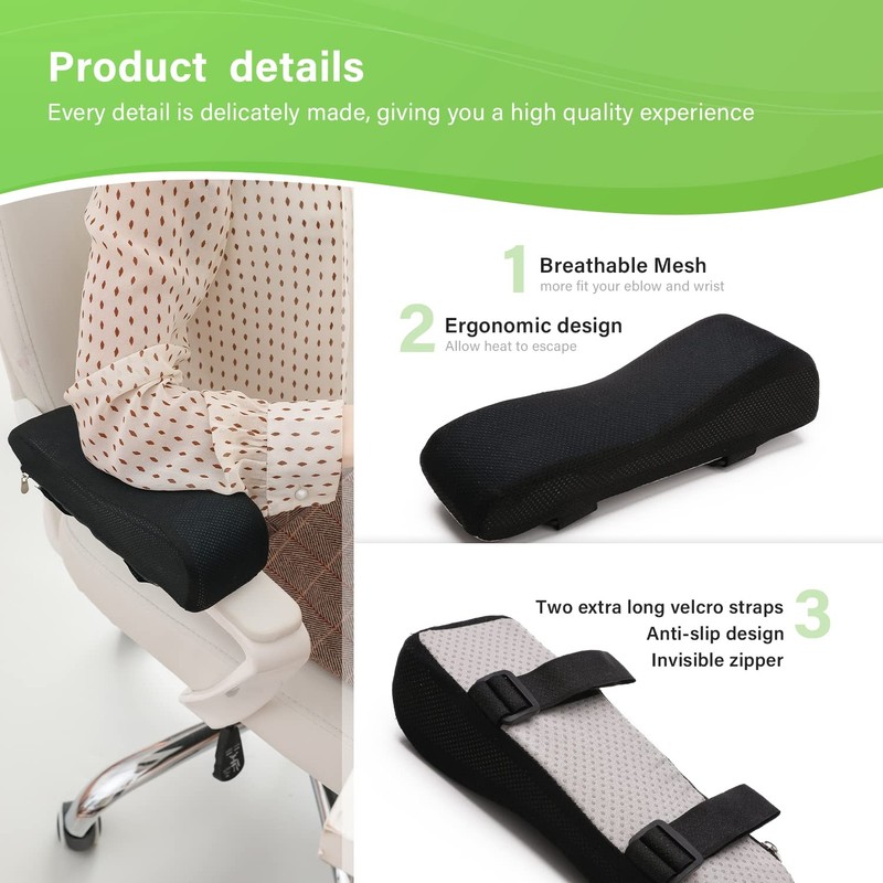 Chair Gel Ergonomic armrest Cushions (Black_Mesh_Gel) gallery