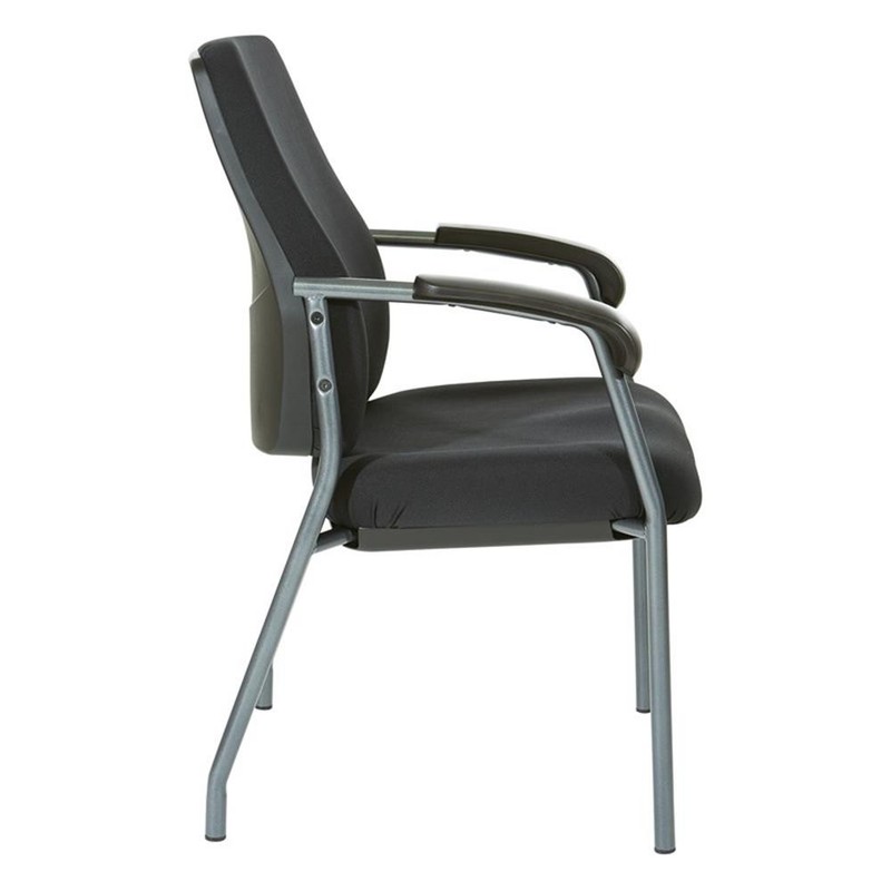 High Back Guest Chair in Black Fabric and Titanium Frame gallery