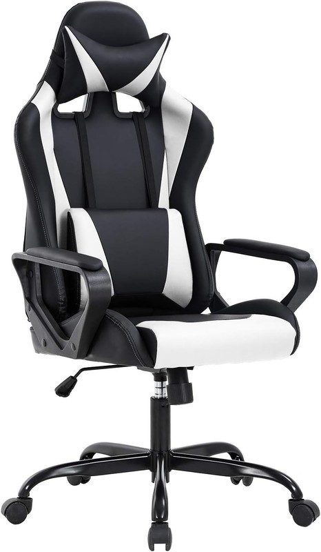 BestOffice High-Back Gaming Chair PC Office 27"D x 24"W x 51"H, White