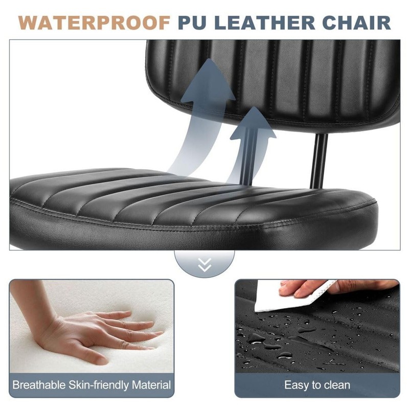 360° Swivel Desk Chair, Upholstered Faux Leather Height Adjustable Taskchai gallery