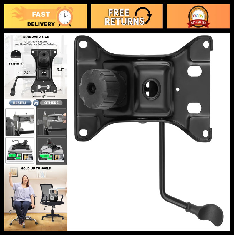 Heavy Duty Office Chair Replacement Parts – 500Lbs Base, Swivel Tilt Control, 6″