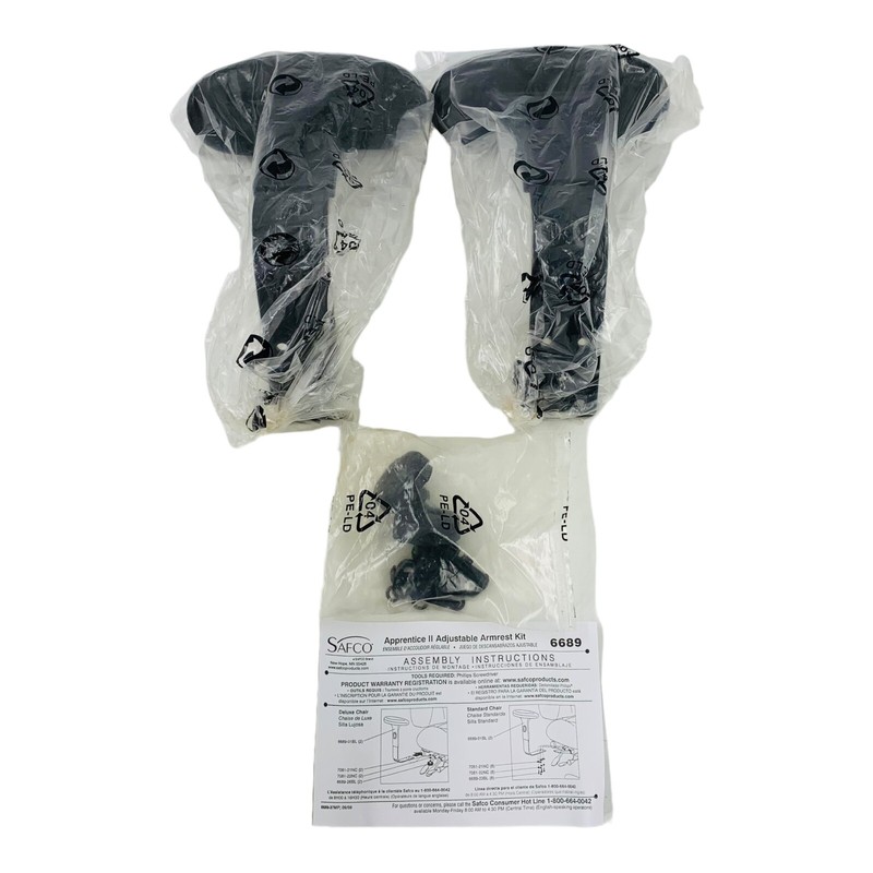 Safco Adjustable T-pad Arms for Apprentice II Black 6689BL gallery