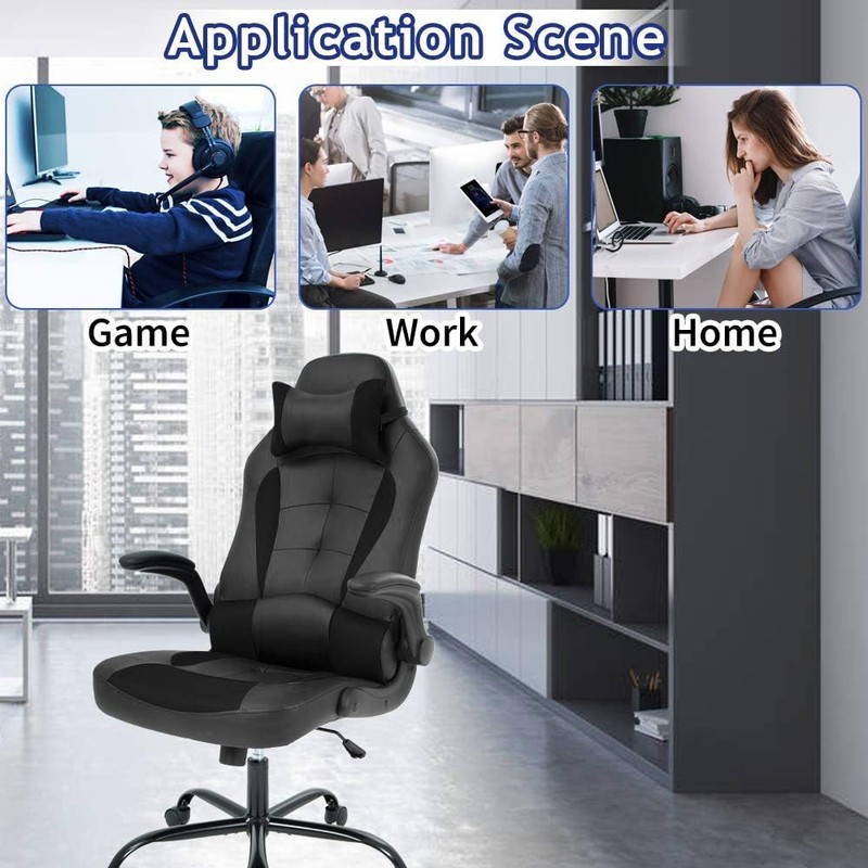 Ergonomic Gaming Chair - High Back Racing Office 27.3x28x44.5 inches, Black gallery