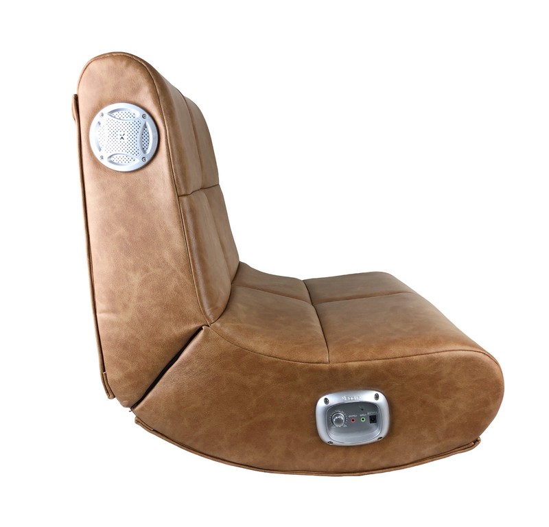 Pottery Barn Teens Faux Leather Caramel Mini Gaming Chair Untested gallery