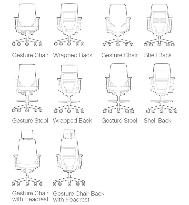 Steelcase Gesture Office Chair Light/Light Cogent Connect Wrap Licorice Fabric gallery