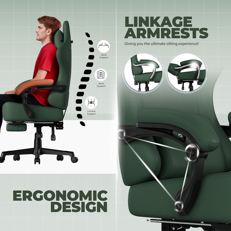 Gaming Chair with Pocket Spring Cushion, Big and Tall Gamings Chairs 350LBS High gallery