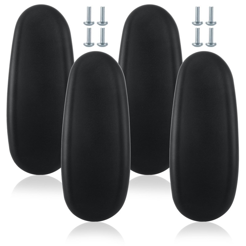 2 Pair Office Chair Arm Rest Replacement, 4 Mounting Hole, Gaming, Pads, Screws