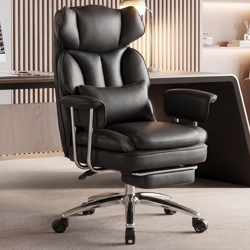 Home Office Desk Executive Chair – Ergonomic Big Tall High Back with Footrest…