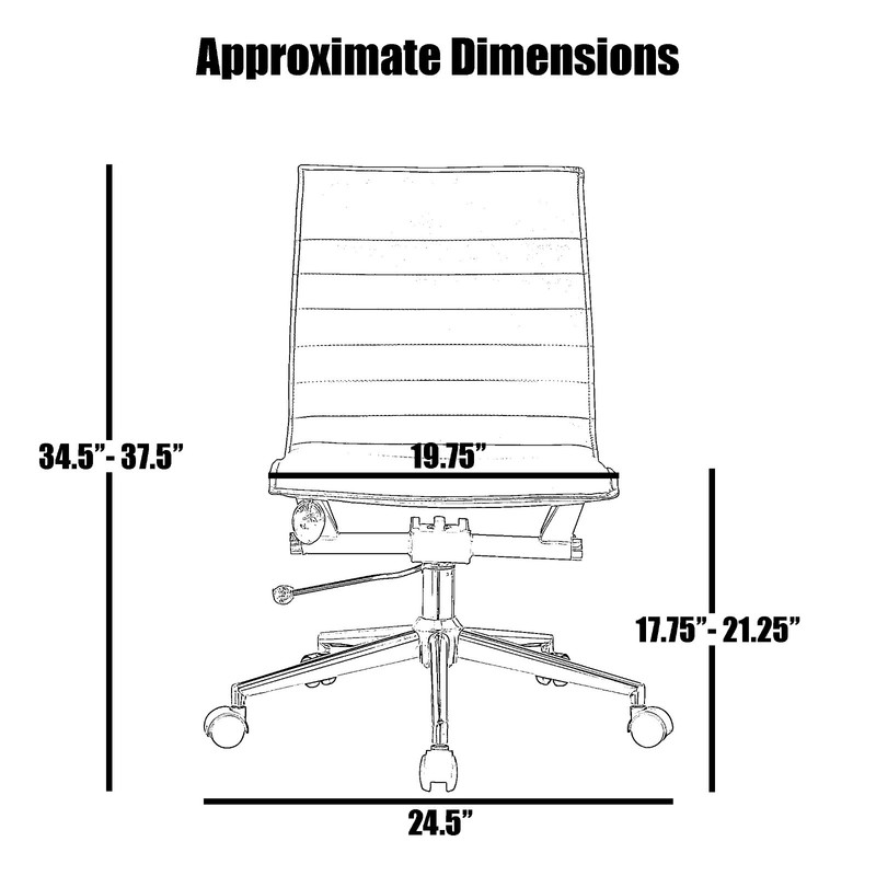 Set of 2 Home Office Chair PU Leather Ergonomic Desk Chair with Lumbar Support gallery
