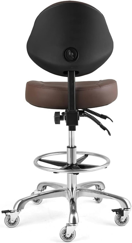 Rolling Drafting Chair with Back Support - Tall Office Chair for Standing Desk A gallery