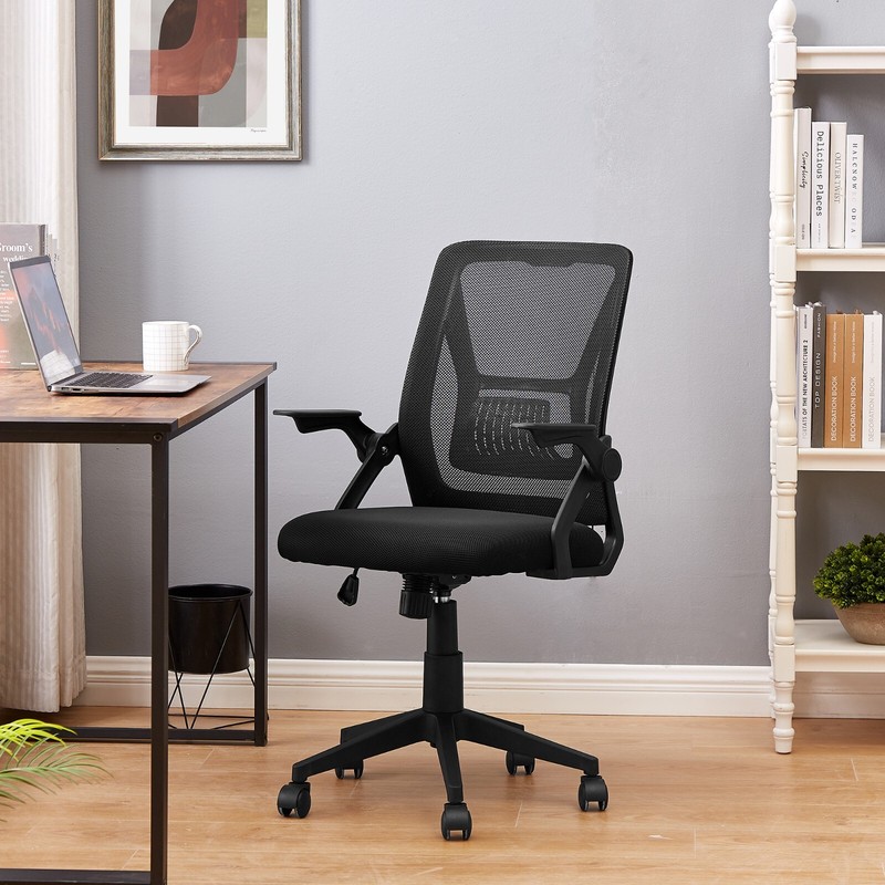 Computer Office Chair Mid-back Swivel with Adjustable Arms Mesh Lumbar Support gallery