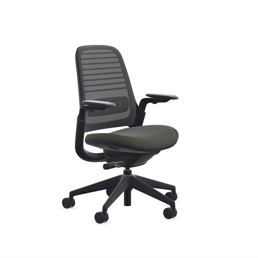 Steelcase Series 1 Office Chair Black Frame Licorice Foggy Night SoftNext Fabric