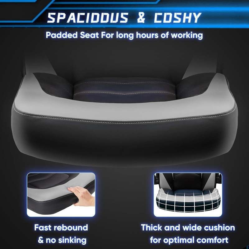 Silla para juegos de computadora - Soporte lumbar ergonómico de cuero sintético gallery