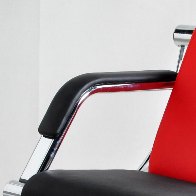 Red Waiting Room Sofa Chairs w/ PU Leather Office Metal Reception Sofa Set of 2 gallery