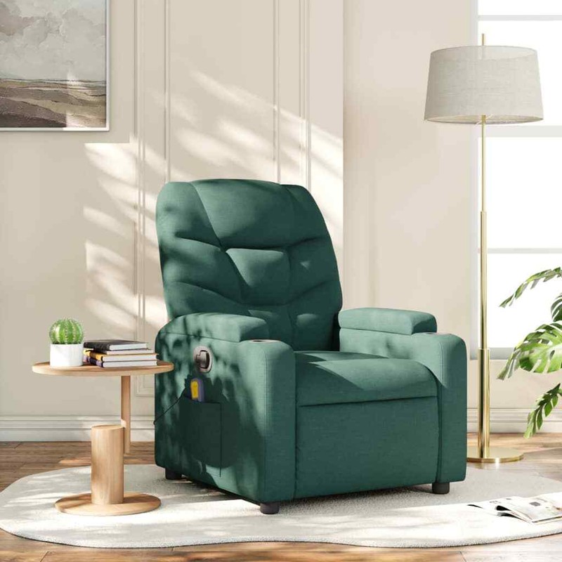 Massage Recliner Chair Wingback Reclining Armchair for Elderly Fabric vidaXL