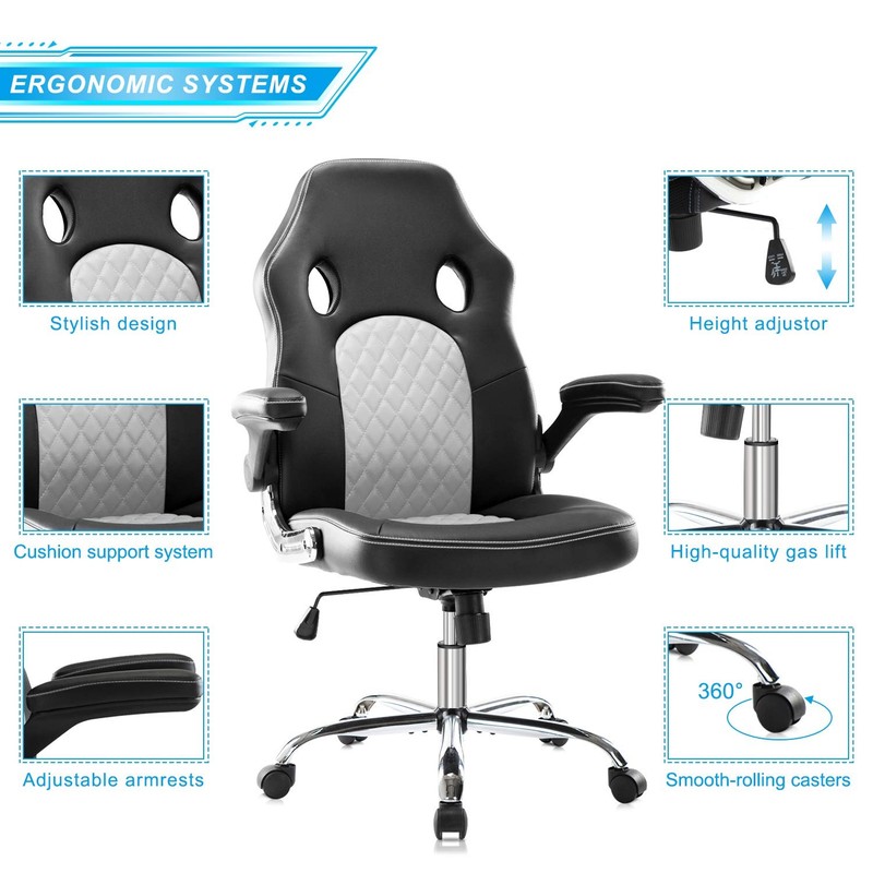 Gaming Chair Ergonomic Office Chair PU Leather Computer Chair High Back Desk Cha gallery