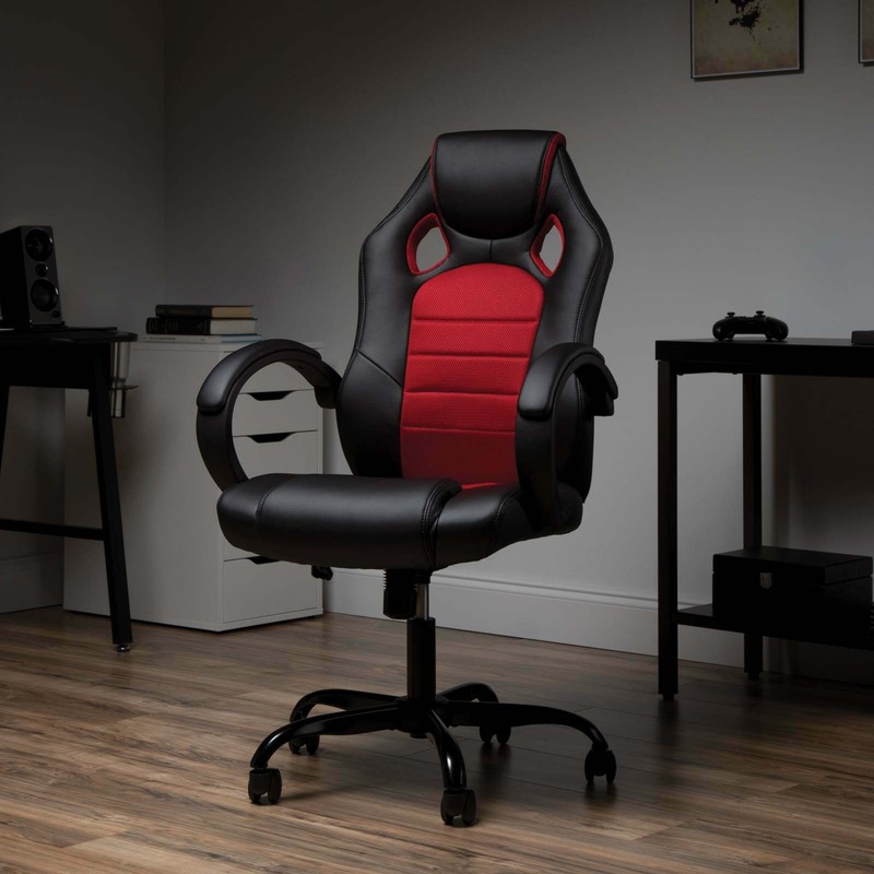 Essentials High-Back Racing Style Gaming Chair with Padded Arms by OFM gallery