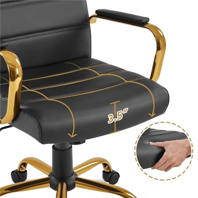 PU Leather Desk Chair Swivel Height Adjustable Office Computer Seat gallery