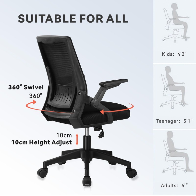 Ergonomic Office Chair with Flip-up Armrests Executive Computer Chair for Hom... gallery